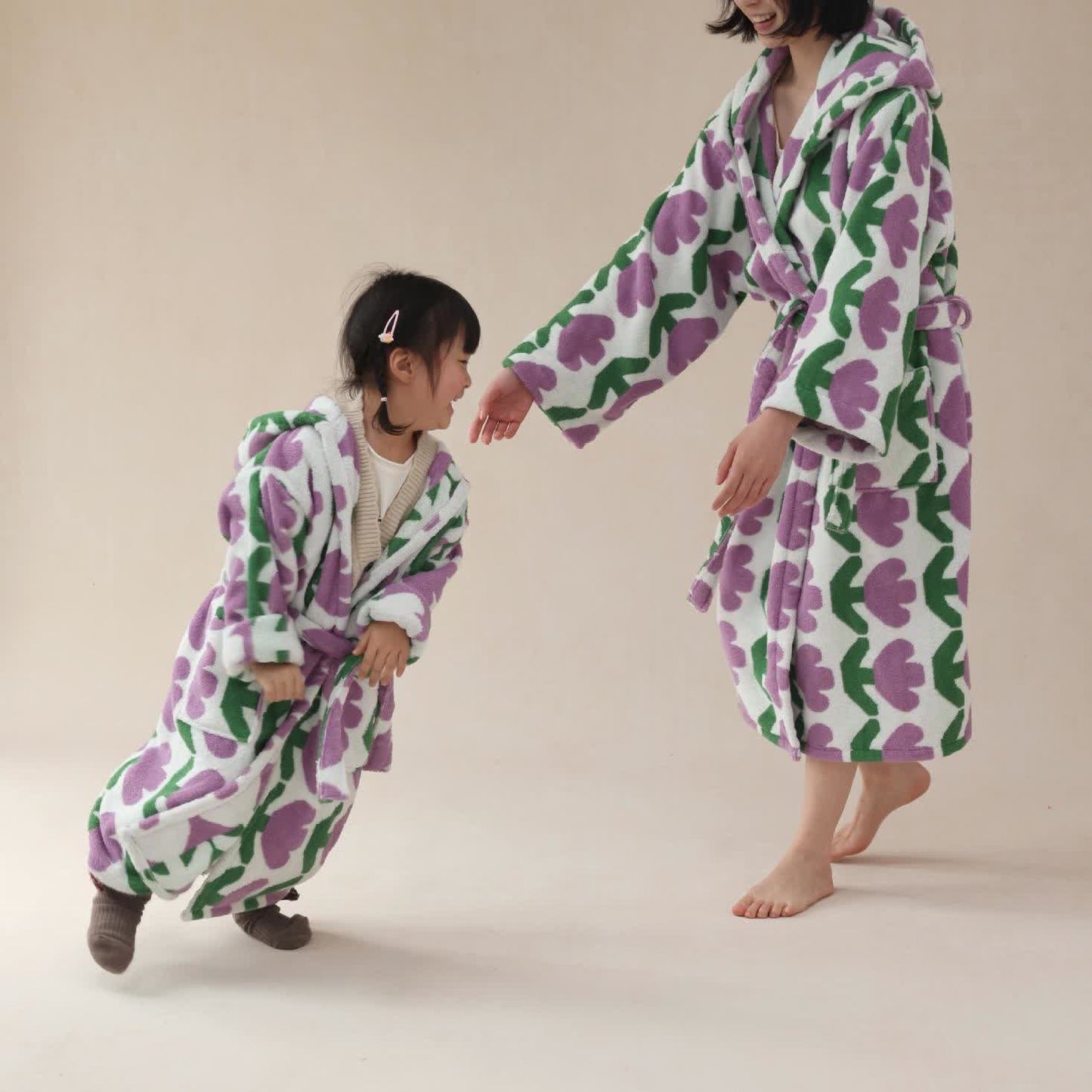 Pure Cotton Rural Tulip Hooded Bathrobe - image 9