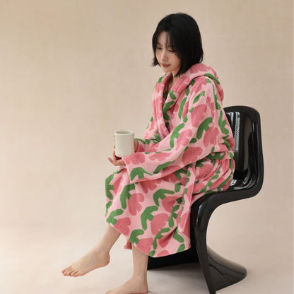 Pure Cotton Rural Tulip Hooded Bathrobe - image 4
