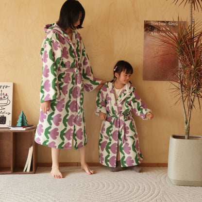 Pure Cotton Rural Tulip Hooded Bathrobe - image 7