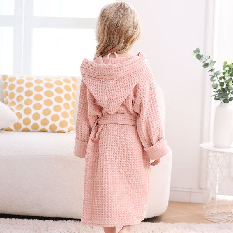 Pure Cotton Waffle Textured Breathable Bathrobe - image 4