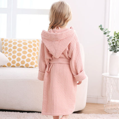 Pure Cotton Waffle Textured Breathable Bathrobe - image 4