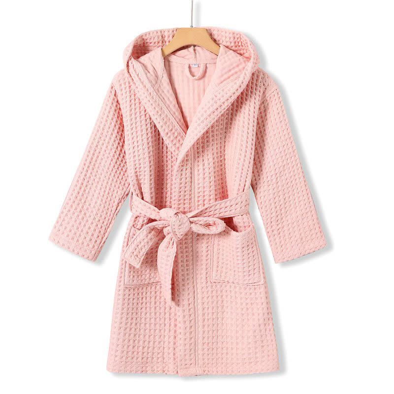 Pure Cotton Waffle Textured Breathable Bathrobe - image 5