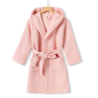 Pure Cotton Waffle Textured Breathable Bathrobe - image 5