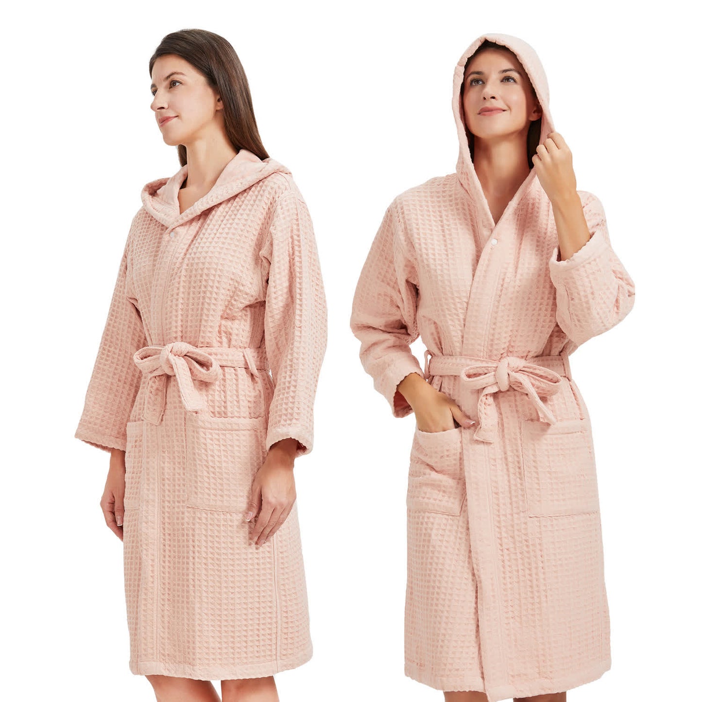 Pure Cotton Waffle Textured Breathable Bathrobe - image 6