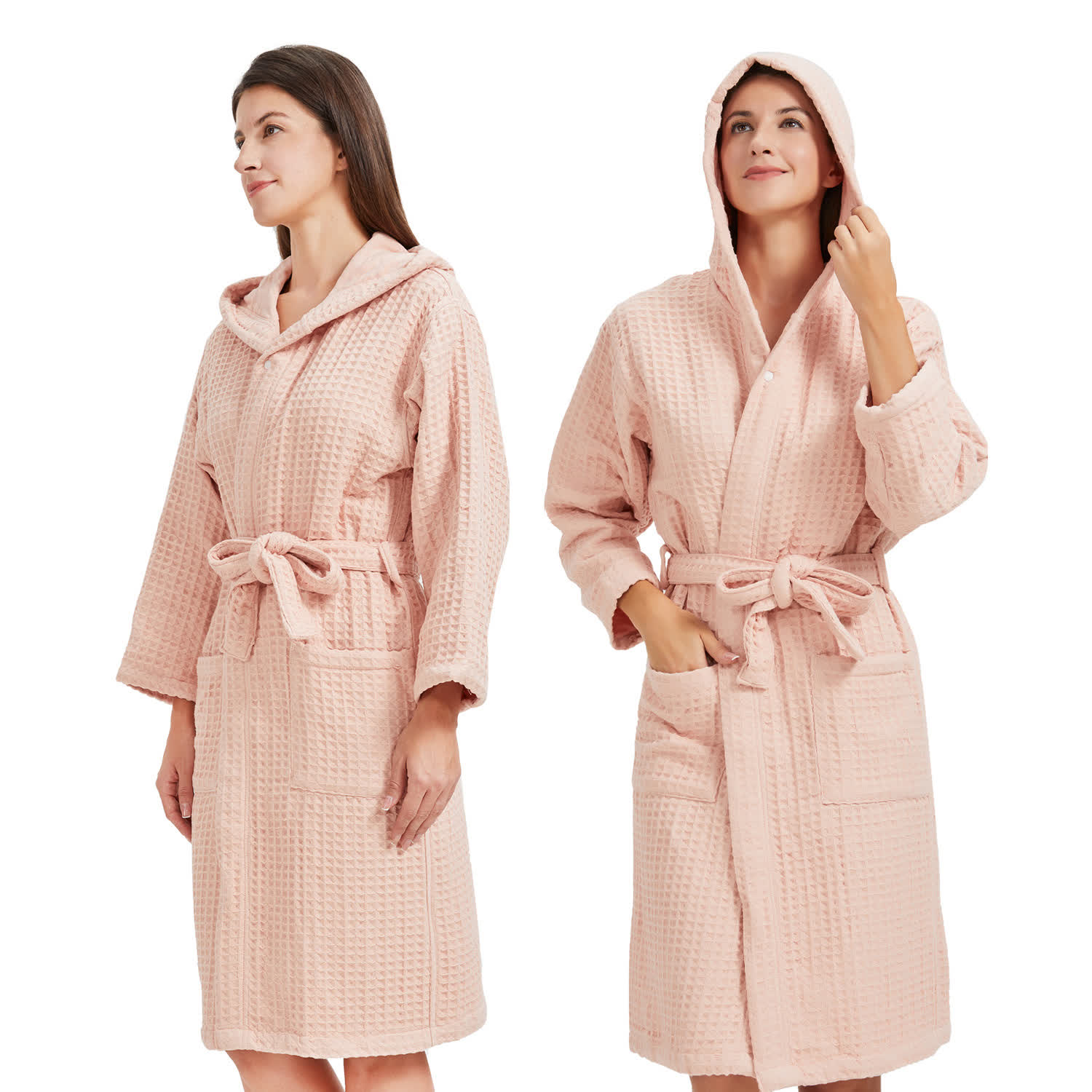 Pure Cotton Waffle Textured Breathable Bathrobe - image 6