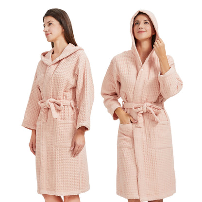 Pure Cotton Waffle Textured Breathable Bathrobe - image 6