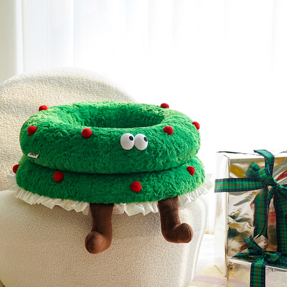 Cute Christmas Wreath Soft Pet Bed - image 5