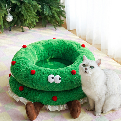 Cute Christmas Wreath Soft Pet Bed - image 2