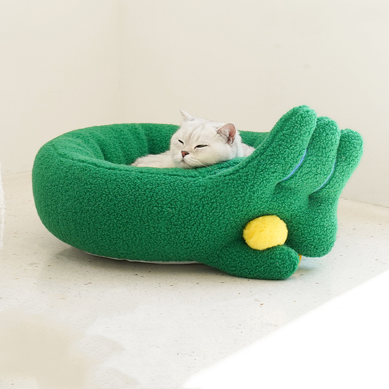 Finger Gesture Winter Warm Cat Bed - No Problem(23.6"W x 21.7"L x 11.8"H) - image 10
