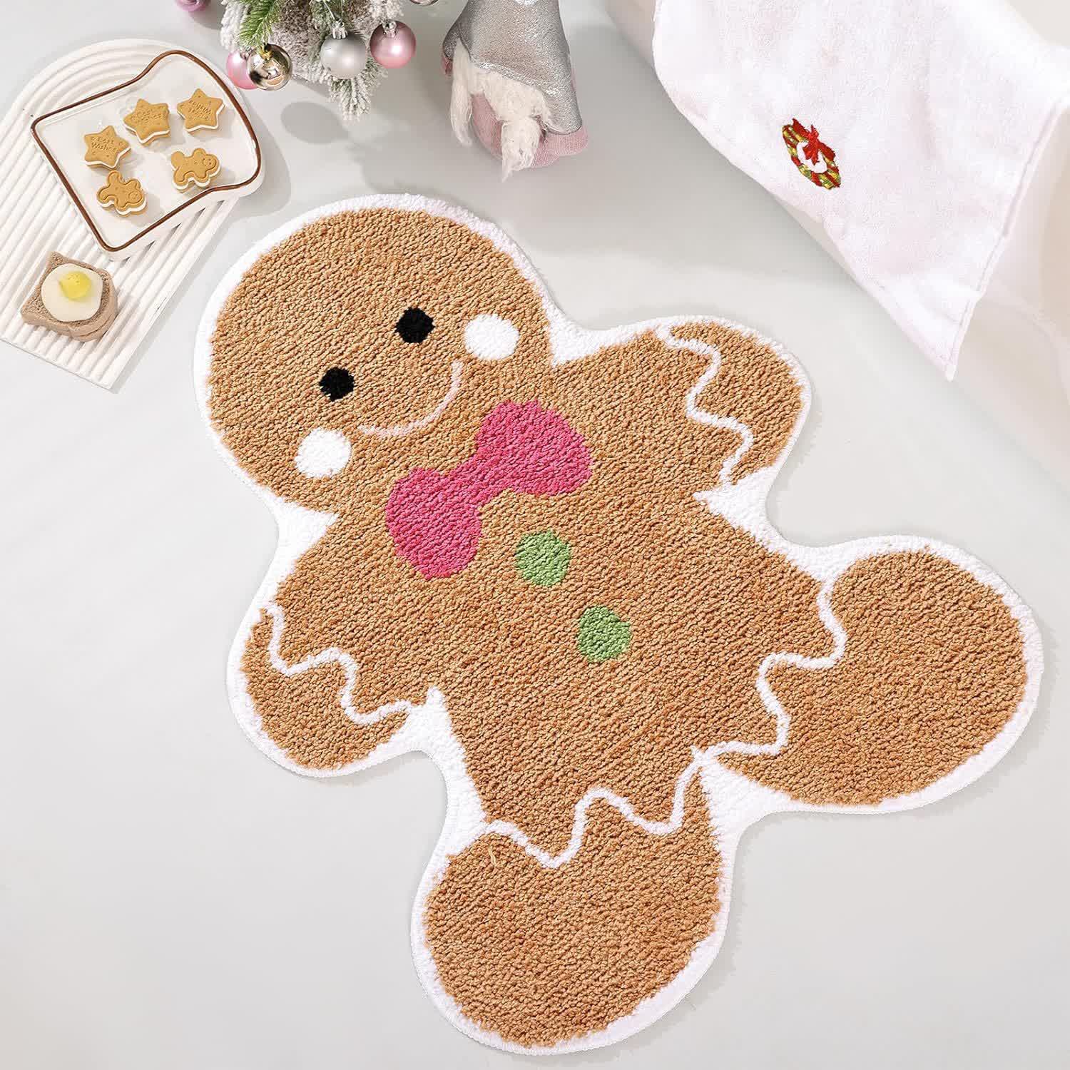 Christmas Day Home Decor Soft Rug - Gingerbread Man - 19" x 31" - image 1