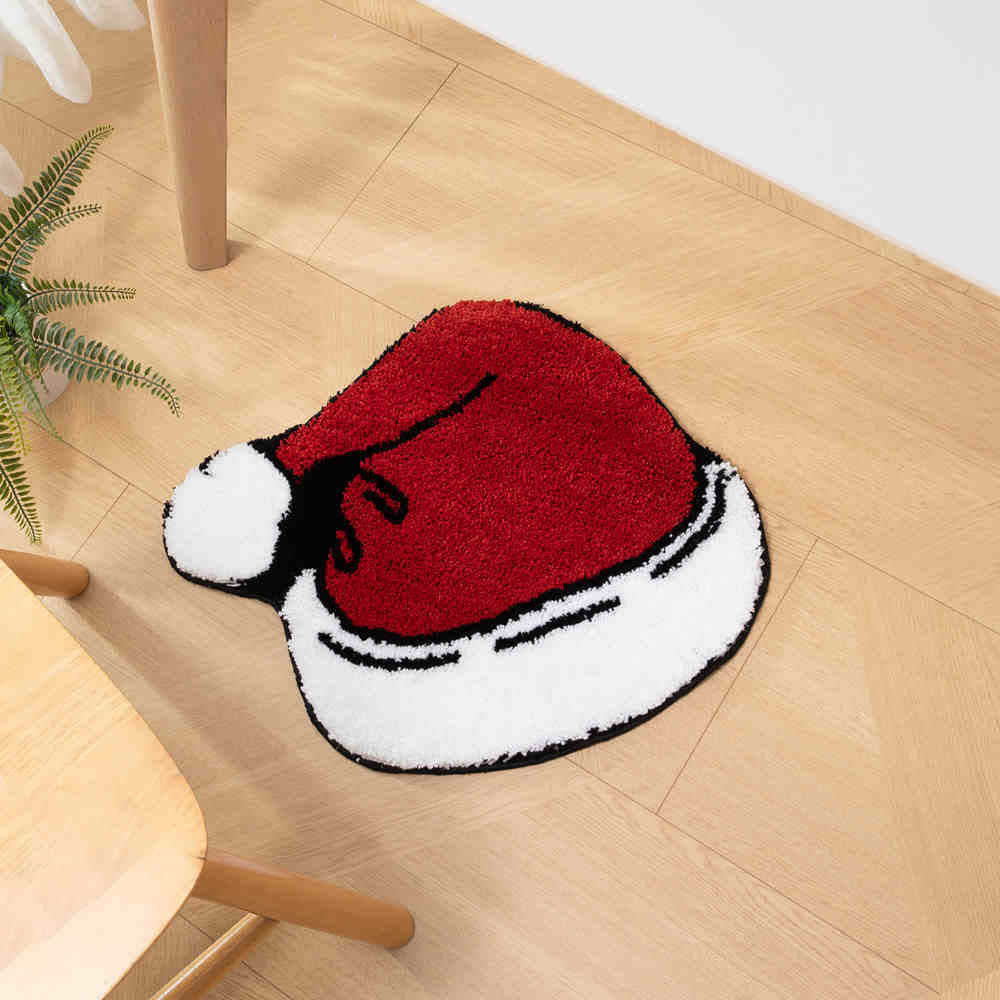 Santa Hat Anti-slip Flocking Floor Mat - 19" x 23" - image 0
