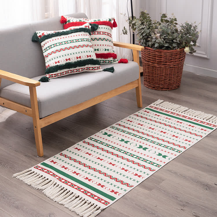 Christmas Woven Tassel Area Runner Rug - Green - 23" x 51" - image 0