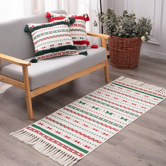 Christmas Woven Tassel Area Runner Rug - Green - 23" x 51" - image 0