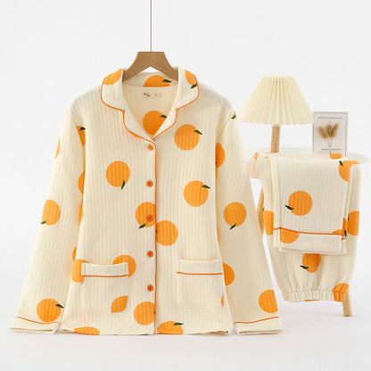 Air Cotton Rural Orange Loungewear Set - Creamy Yellow - XL - image 1