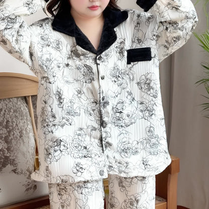 Plus Size Soft Breathable Pastoral Pajama Set - image 9