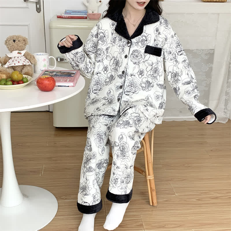 Plus Size Soft Breathable Pastoral Pajama Set - image 2