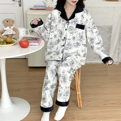 Plus Size Soft Breathable Pastoral Pajama Set - image 2