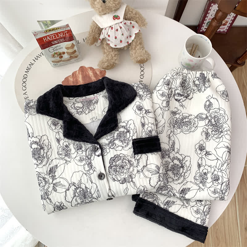 Plus Size Soft Breathable Pastoral Pajama Set - image 4