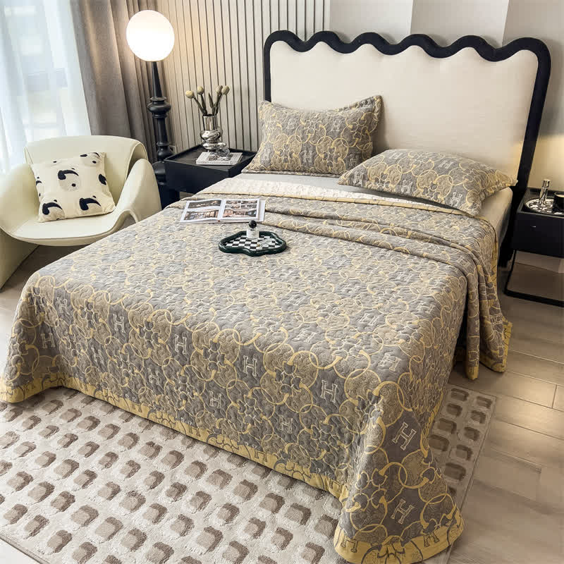 Retro Double Layer Cotton Gauze Quilted Coverlet - image 2