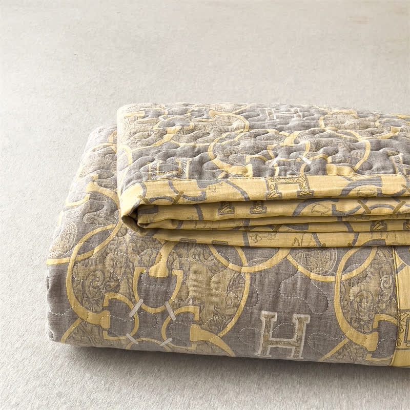 Retro Double Layer Cotton Gauze Quilted Coverlet - image 8