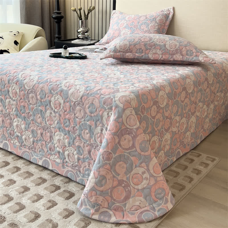 Cartoon Pig Cotton Gauze Quilted Coverlet - image 4