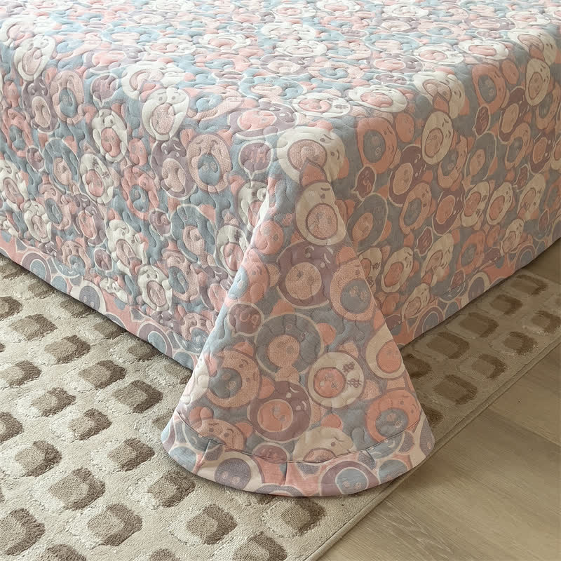 Cartoon Pig Cotton Gauze Quilted Coverlet - image 5