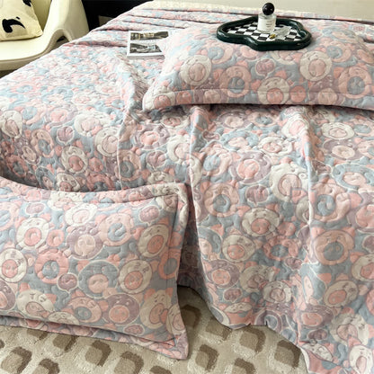 Cartoon Pig Cotton Gauze Quilted Coverlet - image 8