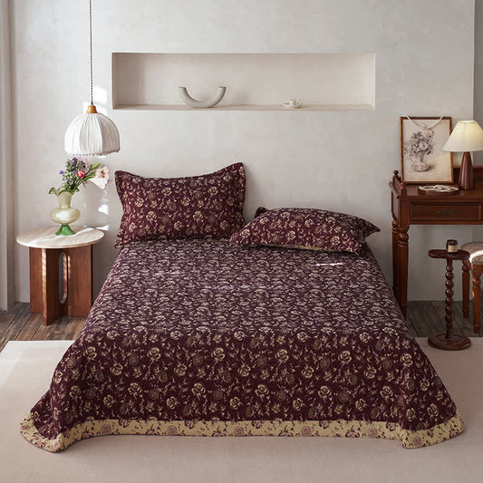 Retro Rose Quilted Cotton Gauze Coverlet - 2PCS Pillowcases - 19" x 29" - image 0