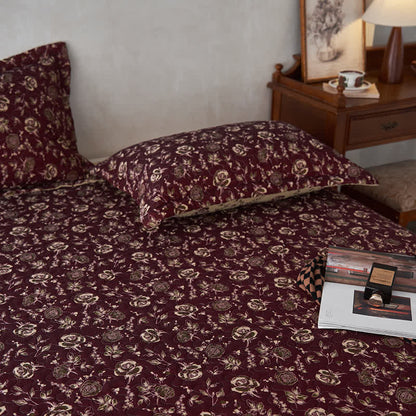 Retro Rose Quilted Cotton Gauze Coverlet - image 8