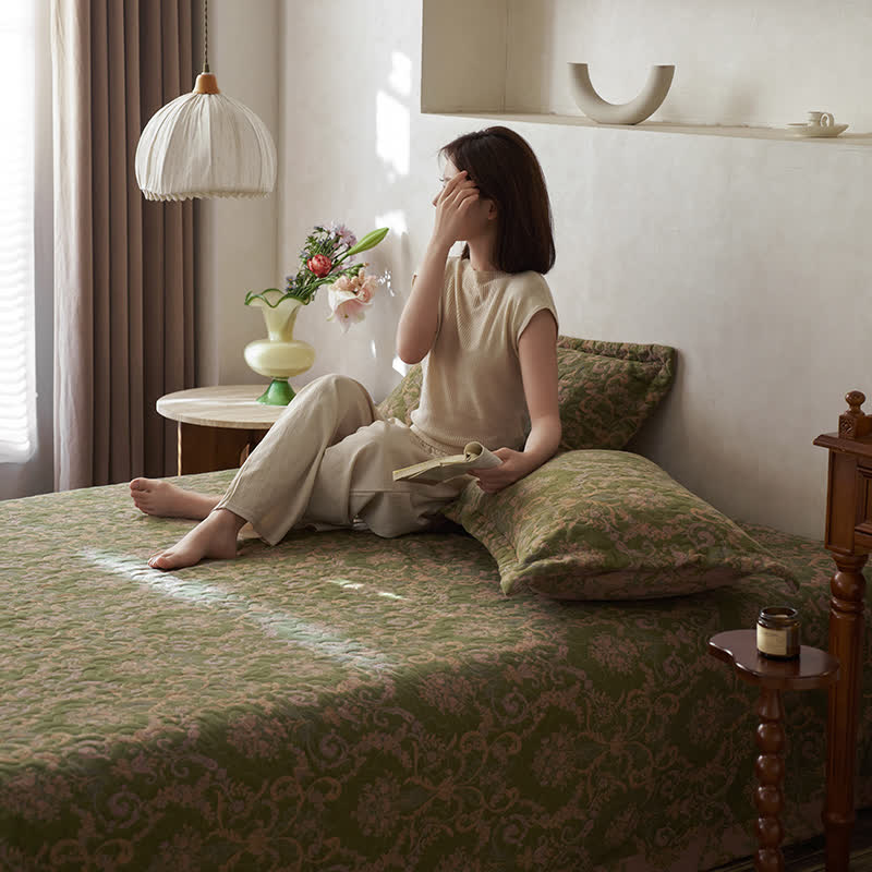 Quilted Double Layer Cotton Gauze Coverlet - image 3