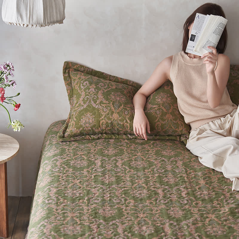 Quilted Double Layer Cotton Gauze Coverlet - image 5