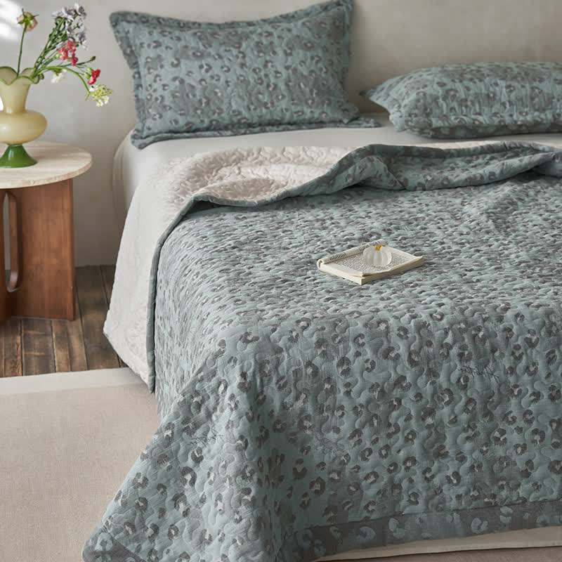 Leopard Print Double Layer Cotton Gauze Coverlet - image 10