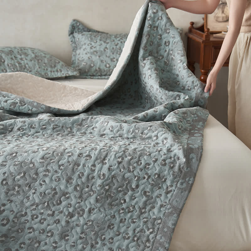 Leopard Print Double Layer Cotton Gauze Coverlet - image 11