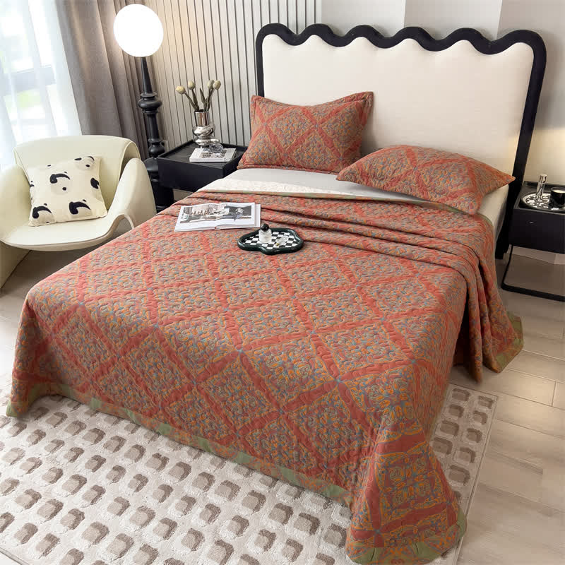 Yarn-dyed Jacquard Quilted Cotton Coverlet - image 5