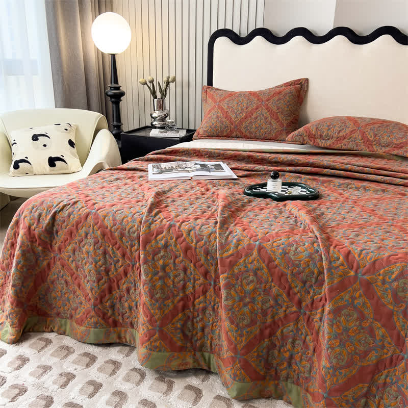 Yarn-dyed Jacquard Quilted Cotton Coverlet - image 3