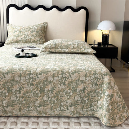 Jacquard Floral Quilted Cotton Gauze Coverlet - image 1