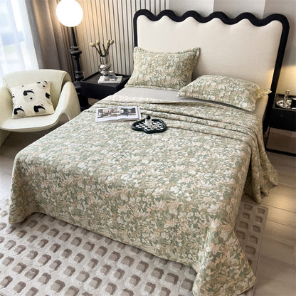 Jacquard Floral Quilted Cotton Gauze Coverlet - image 3