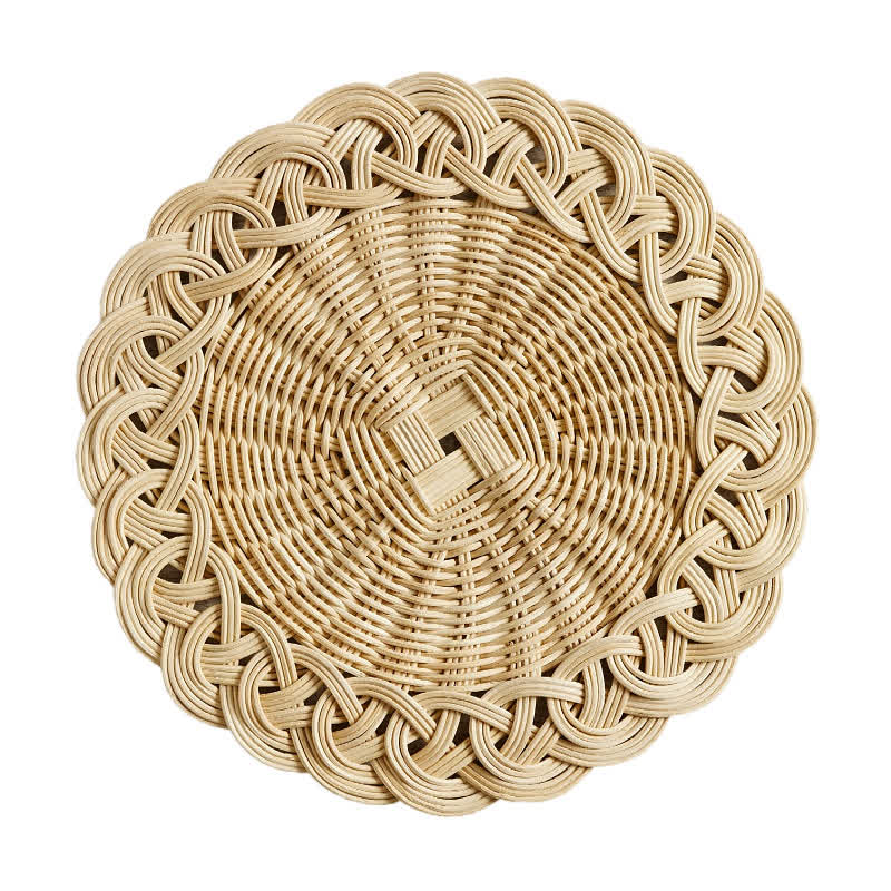 Round Shape Hand-woven Rattan Placemat - image 3