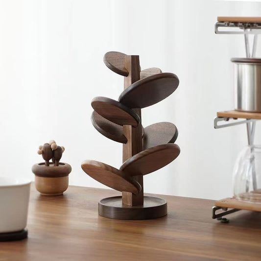 Tree Shape Wooden Home Decor Coaster - Walnut - 4.7"W×4.7"L×11"H - image 0