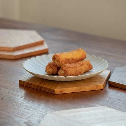 Hexagon Shape Wooden Placemat Coaster - image 1