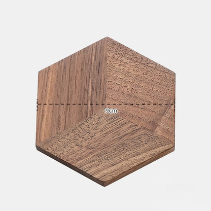 Hexagon Shape Wooden Placemat Coaster - Walnut - 3.5"×0.3" - image 14