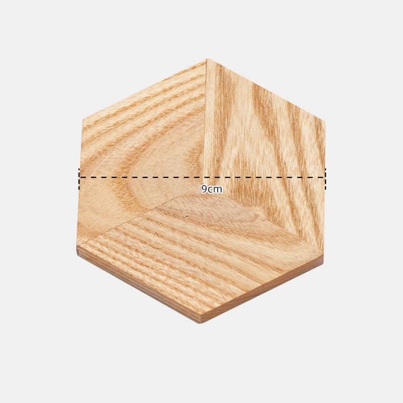 Hexagon Shape Wooden Placemat Coaster - Ash wood - 3.5"×0.3" - image 9