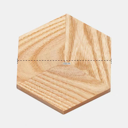 Hexagon Shape Wooden Placemat Coaster - Ash wood - 6.3"×0.3" - image 10