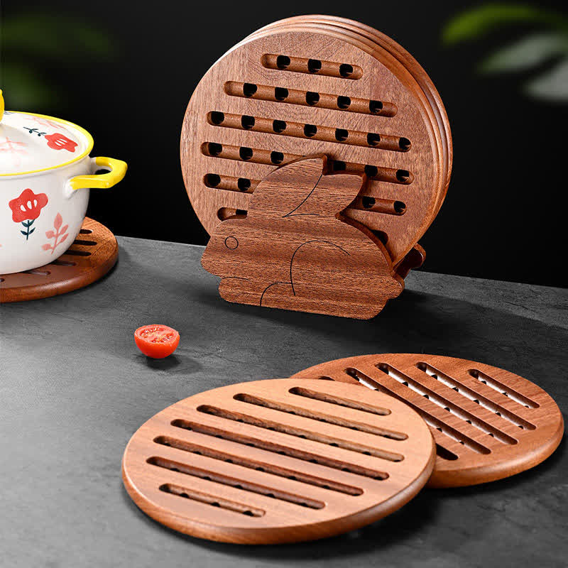 Ebony Rabbit-shaped Storage Rack Coaster - image 1