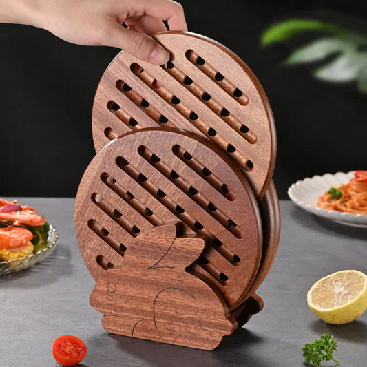 Ebony Rabbit-shaped Storage Rack Coaster - Rabbit - 5.5"W×2.8"L×7.5"H - image 0