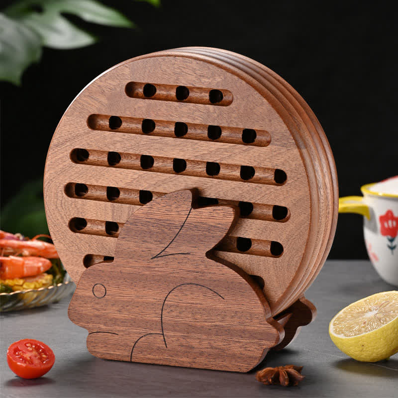 Ebony Rabbit-shaped Storage Rack Coaster - image 5