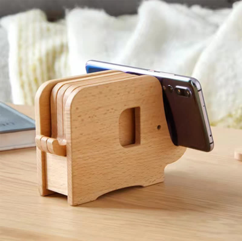 Elephant Wooden Phone Holder Coaster - image 4