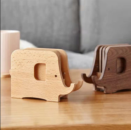 Elephant Wooden Phone Holder Coaster - image 2