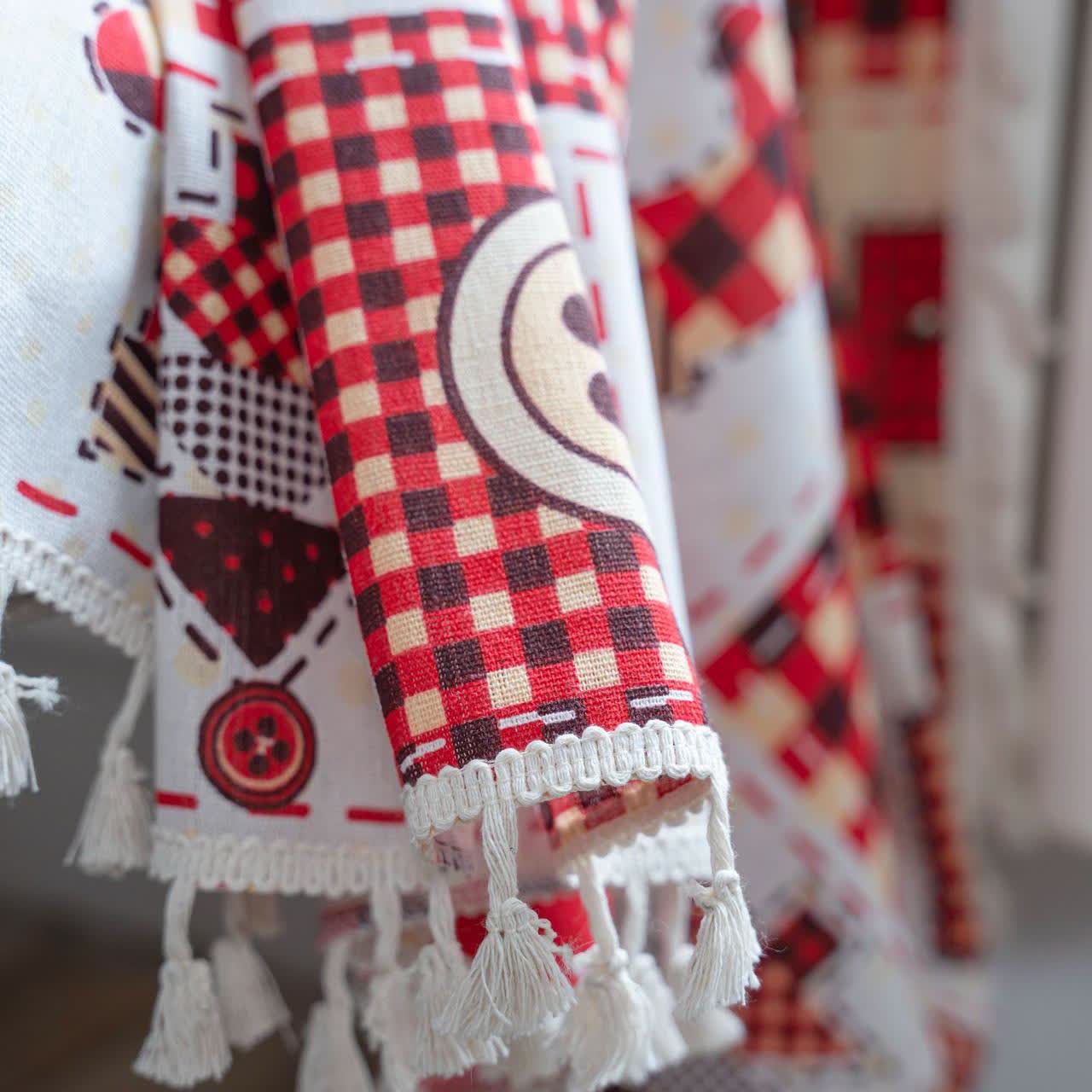 Christmas Festive Cotton Semi-shading Curtain - image 5