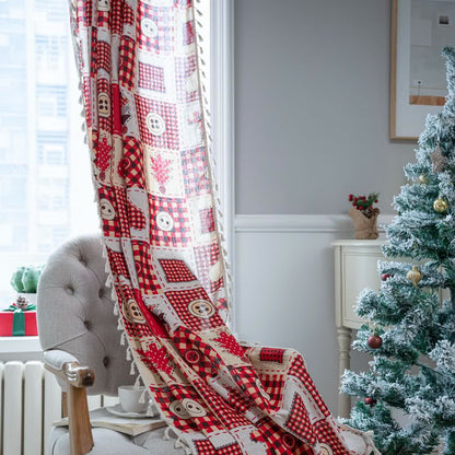 Christmas Festive Cotton Semi-shading Curtain - image 3
